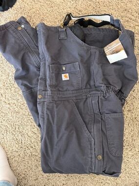 Carhartt Dark Gray Duck Bib Overalls